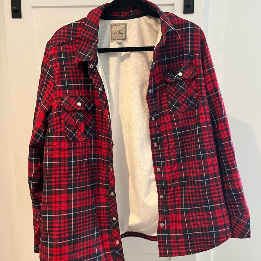 Plaid Red and Black Utility Jacket